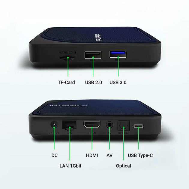 Смарт ТБ Приставка RockTek G2 4/32 ГБ Amlogic S905X4-K WiFi6 Android TV 14 Netflix - зображення 5