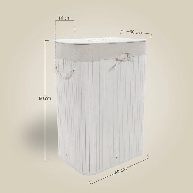 Кошик для білизни з бамбука Nuxio Zora 72L (5902973462159) - зображення 4