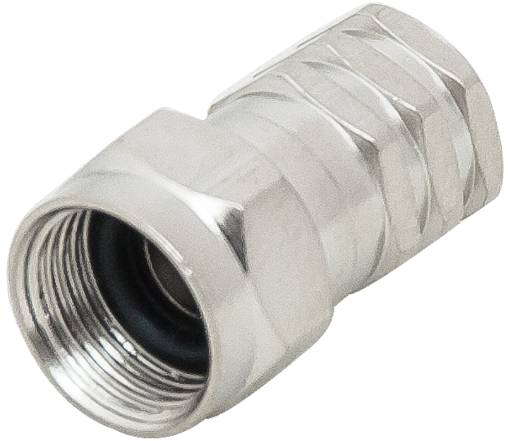 Zestaw wtyczek SAT "F" RG6 zaciskane z uszczelką Cu F-M06 100 szt (5900804022497) - obraz 1