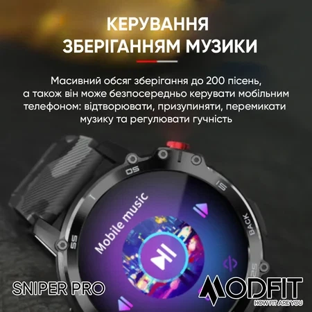 Наручний годинник Modfit Sniper Pro Black-Silver 41 мм. - Фото 7 Наручний годинник Modfit Sniper Pro Black-Silver 41 мм. - изображение 7