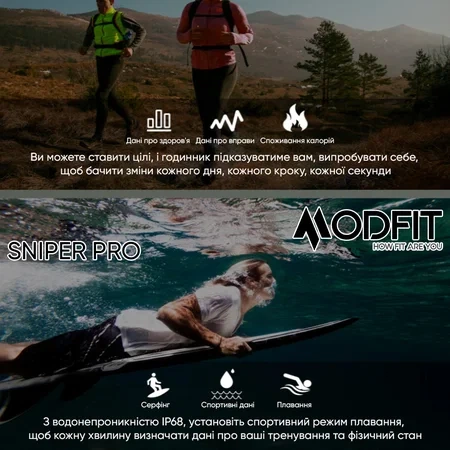 Наручний годинник Modfit Sniper Pro Black-Silver 41 мм. - Фото 14 Наручний годинник Modfit Sniper Pro Black-Silver 41 мм. - изображение 14