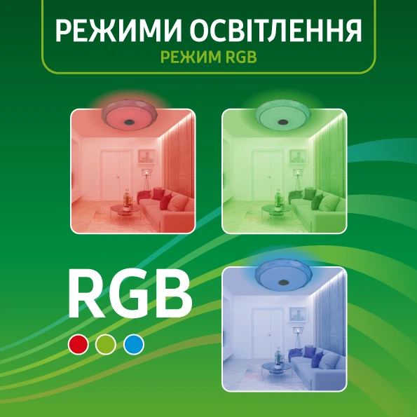 Люстра світлодіодна стельова RGB з динаміком, Bluetooth колонкою світильник Eurolamp LED Smart light 72W 3000K-6500K пульт керування ДУ - зображення 7