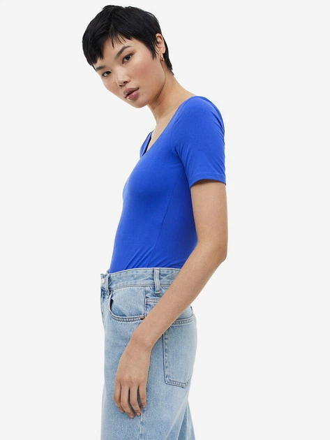 Боди-футболка женская H&M 1154640003c30 S Синяя (1000000051928) - Фото 2 Боди-футболка женская H&M 1154640003c30 S Синяя (1000000051928) - изображение 2