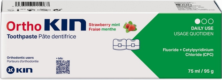 Pasta do zębów Kin OrthoKIN truskawkowo-miętowa 75 ml (8436026216040) - obraz 2
