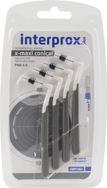 Міжзубні щітки Dentaid Interprox Plus X-Maxi Soft сірі 2.6 мм x 4 шт (8427426011274) - зображення 1