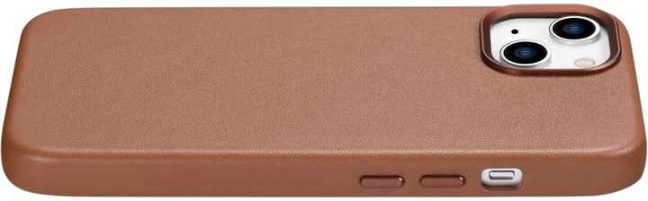 Панель iCarer Real Cowhide Premium Leather Magsafe для Apple iPhone 14 Brown (WMI14220705-BN) - зображення 7