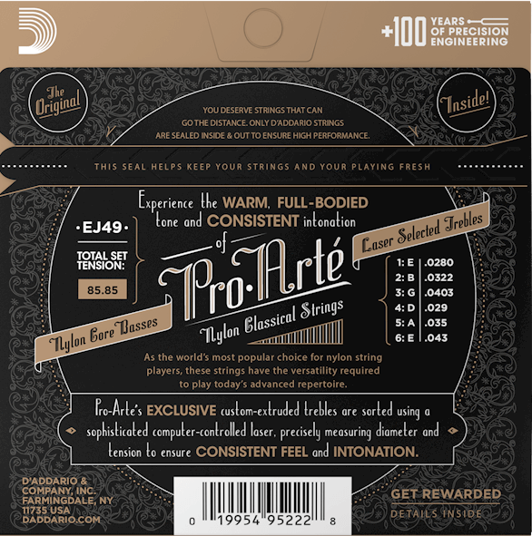 Струны для классической гитары D'Addario EJ49 Pro-Arte - Фото 2 Струны для классической гитары D'Addario EJ49 Pro-Arte - изображение 2