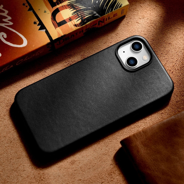 Панель iCarer Real Cowhide Premium Leather Magsafe для Apple iPhone 14 Black (WMI14220705-BK) - зображення 15