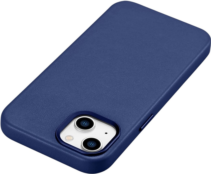 Панель iCarer Real Cowhide Premium Leather Magsafe для Apple iPhone 14 Blue (WMI14220705-BU) - зображення 6