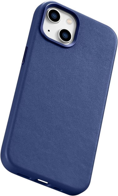 Панель iCarer Real Cowhide Premium Leather Magsafe для Apple iPhone 14 Blue (WMI14220705-BU) - зображення 9