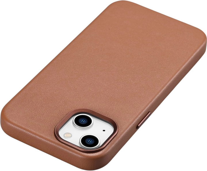 Etui iCarer Real Cowhide Premium Leather Magsafe do Apple iPhone 14 Plus Brown (WMI14220707-BN) - obraz 6
