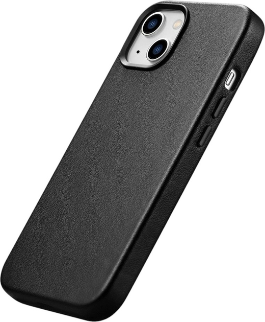 Панель iCarer Real Cowhide Premium Leather Magsafe для Apple iPhone 14 Plus Black (WMI14220707-BK) - зображення 5
