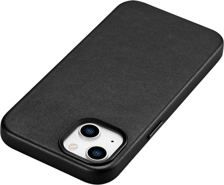 Панель iCarer Real Cowhide Premium Leather Magsafe для Apple iPhone 14 Plus Black (WMI14220707-BK) - зображення 6