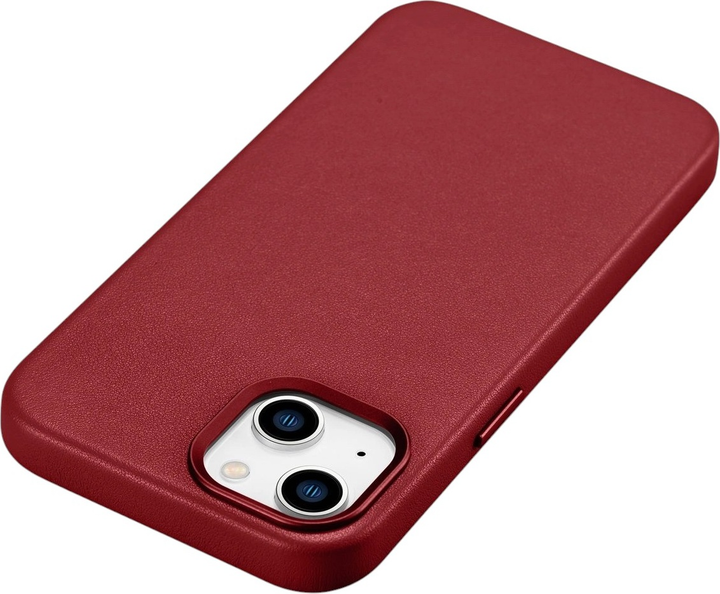 Панель iCarer Real Cowhide Premium Leather Magsafe для Apple iPhone 14 Plus Red (WMI14220707-RD) - зображення 6