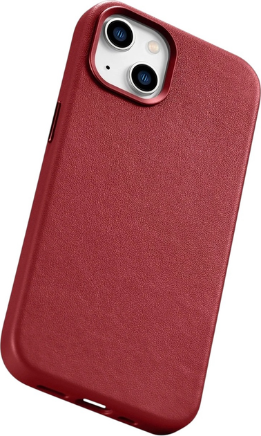 Панель iCarer Real Cowhide Premium Leather Magsafe для Apple iPhone 14 Plus Red (WMI14220707-RD) - зображення 9