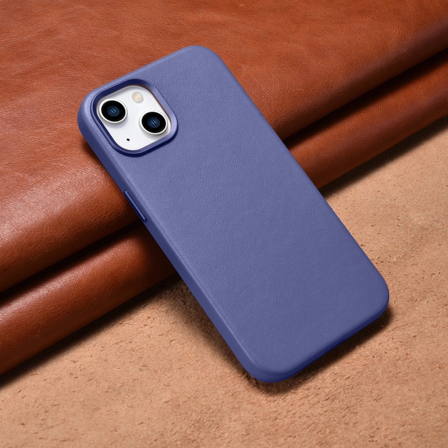 Панель iCarer Real Cowhide Premium Leather Magsafe для Apple iPhone 14 Plus Light Purple (WMI14220707-LP) - зображення 13