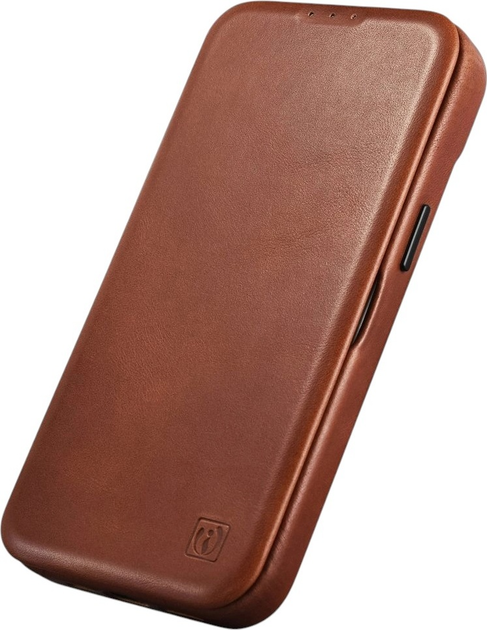 Чохол-книжка iCarer Curved Edge Oil Wax Real Leather Folio Case для Apple iPhone 14 Plus Retro Brown (AKI14220707-BN) - зображення 6