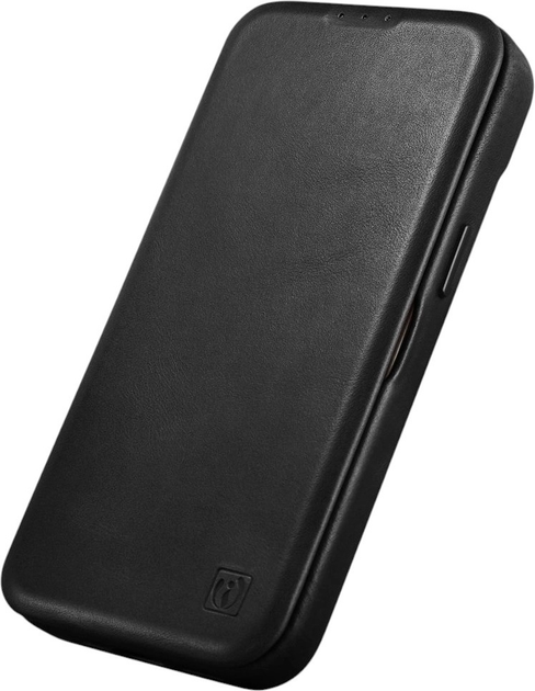 Чохол-книжка iCarer Curved Edge Oil Wax Real Leather Folio Case для Apple iPhone 14 Plus Black (AKI14220707-BK) - зображення 6