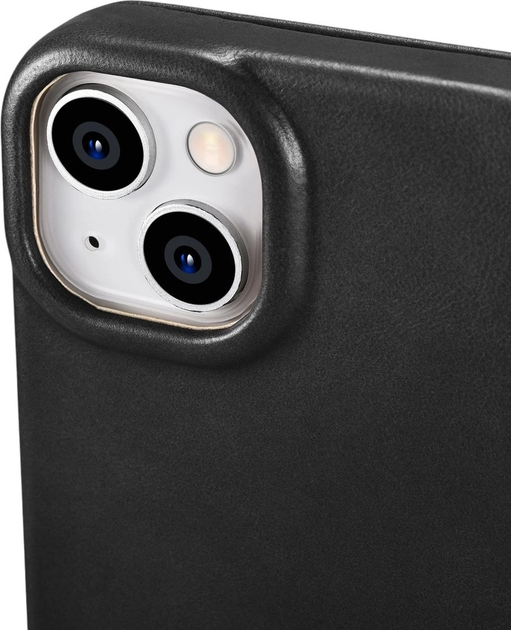 Чохол-книжка iCarer Curved Edge Oil Wax Real Leather Folio Case для Apple iPhone 14 Plus Black (AKI14220707-BK) - зображення 9