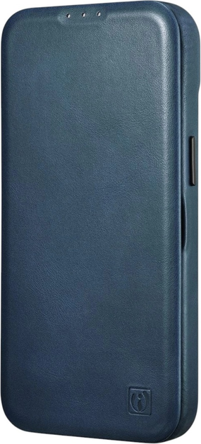 Чохол-книжка iCarer Curved Edge Oil Wax Real Leather Folio Case для Apple iPhone 14 Plus Navy Blue (AKI14220707-BU) - зображення 5
