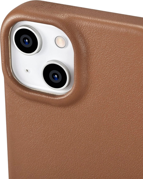 Чохол-книжка iCarer Curved Edge Real Cowhide Premium Leather Folio Case для Apple iPhone 14 Plus Brown (WMI14220715-BN) - зображення 9