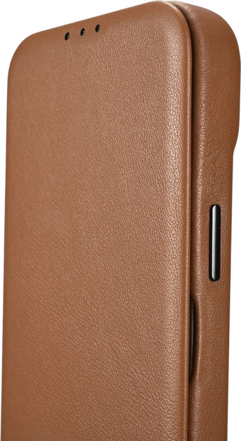 Чохол-книжка iCarer Curved Edge Real Cowhide Premium Leather Folio Case для Apple iPhone 14 Plus Brown (WMI14220715-BN) - зображення 10