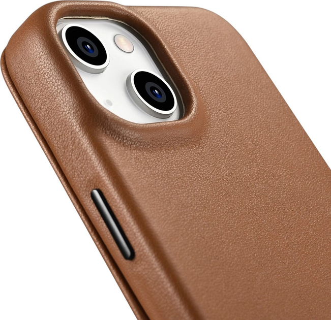 Чохол-книжка iCarer Curved Edge Real Cowhide Premium Leather Folio Case для Apple iPhone 14 Plus Brown (WMI14220715-BN) - зображення 11