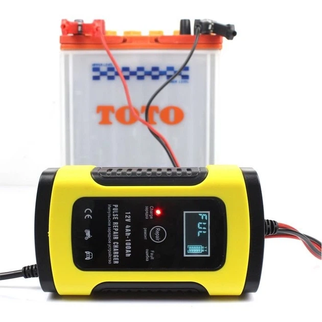 Зарядний пристрій Foxsur для акумулятора 12V 8A з LCD-дисплеєм, 3 етапи заряджання, відновлення, AGM GEL EFB, захист від перегріву та переполюсування - изображение 5
