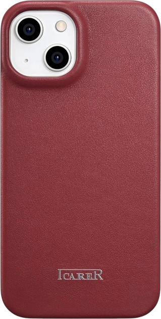 Чохол-книжка iCarer Curved Edge Real Cowhide Premium Leather Folio Case для Apple iPhone 14 Plus Red (WMI14220715-RD) - зображення 3