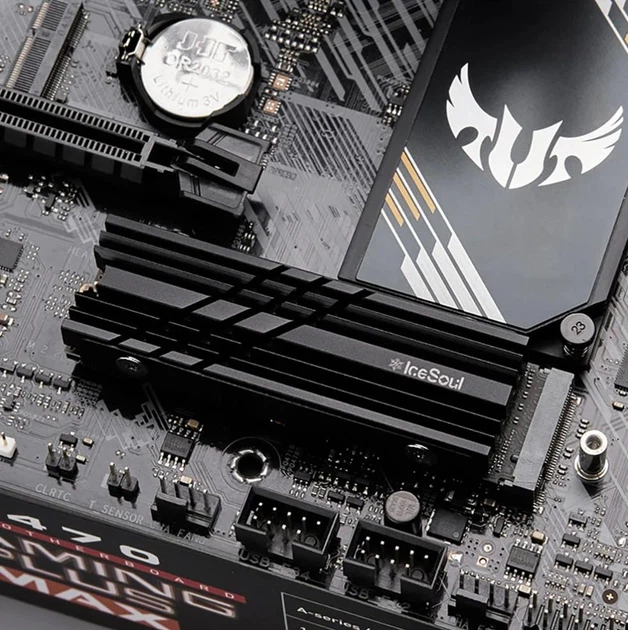 Радиатор охлаждения SSD M.2 2280 + термопрокладки FinalCool Glacier M2Pro Black - изображение 5