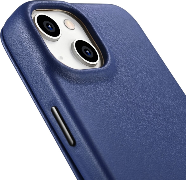 Etui z klapką iCarer Curved Edge Real Cowhide Premium Leather Folio Case do Apple iPhone 14 Plus Blue (WMI14220715-BU) - obraz 11