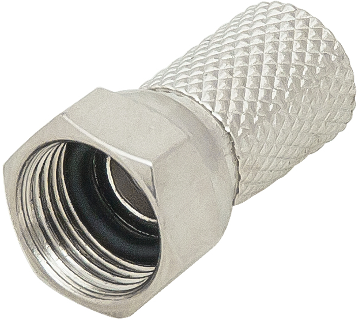 Zestaw wtyczek SAT "F" RG6/6.8 mm HQ 20 mm Cu z uszczelką F-M10 100 szt (5900804007357) - obraz 1
