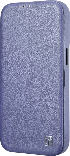 Etui z klapką iCarer Curved Edge Oil Wax Real Leather Folio Case do Apple iPhone 14 Pro Max Light Purple (WMI14220716-LP) - obraz 5