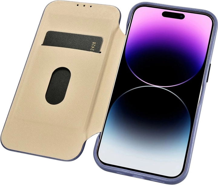Etui z klapką iCarer Curved Edge Oil Wax Real Leather Folio Case do Apple iPhone 14 Pro Max Light Purple (WMI14220716-LP) - obraz 15