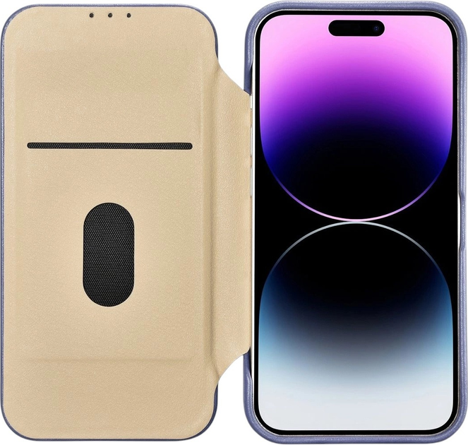 Etui z klapką iCarer Curved Edge Oil Wax Real Leather Folio Case do Apple iPhone 14 Pro Max Light Purple (WMI14220716-LP) - obraz 16