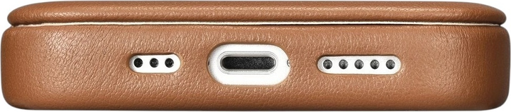 Etui z klapką iCarer Curved Edge Real Cowhide Premium Leather Folio Case do Apple iPhone 14 Pro Brown (WMI14220714-BN) - obraz 12