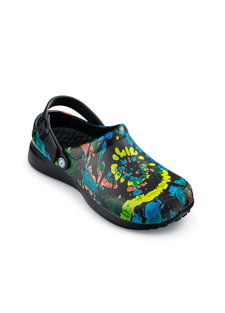 Жіночі шльопанці сабо Joybees Work Clog Black Spiral Tie Dye, розмір 36.5 устілка 23.6см (чорний тайдай) - зображення 3