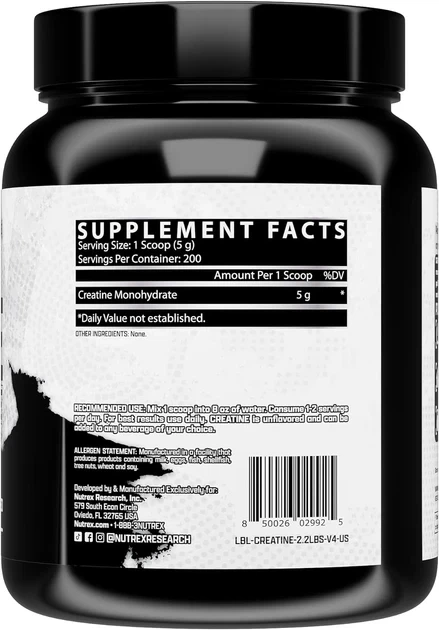 Креатин-моногидрат Nutrex Creatine Drive Без вкуса 1000 грамм - Фото 2 Креатин-моногидрат Nutrex Creatine Drive Без вкуса 1000 грамм - изображение 2