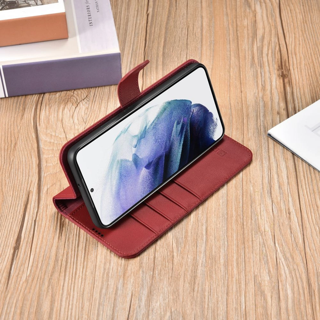 Etui z klapką iCarer Haitang Leather Wallet Case do Samsung Galaxy S22 Plus Red (6958955898156) - obraz 10