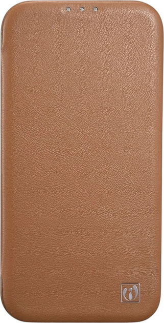 Etui z klapką iCarer Curved Edge Real Cowhide Premium Leather Folio Case do Apple iPhone 14 Brown (WMI14220713-BN) - obraz 2