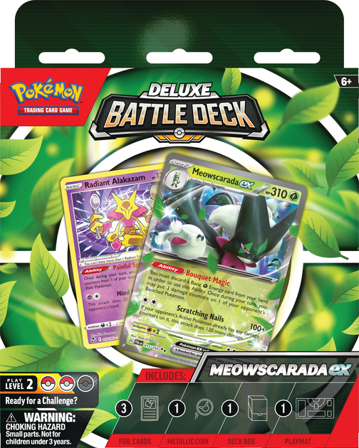 Набір Pokémon TCG: Deluxe Battle Deck - Quaquaval ex/ Meowscarada ex Bundle 6 шт (ZES0820650852589) - зображення 5