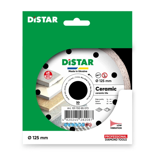 Круг алмазный отрезной Distar Keramik 1A1R 125 x 22.23 Сплошной диск для керамики и мрамора (10170085073) - Фото 3 Круг алмазный отрезной Distar Keramik 1A1R 125 x 22.23 Сплошной диск для керамики и мрамора (10170085073) - изображение 3