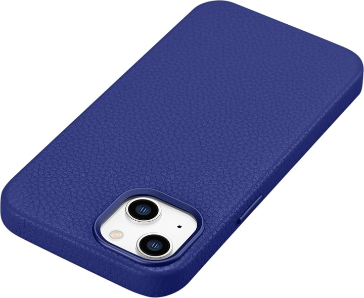 Etui iCarer Litchi Premium Leather Magsafe Back Case do Apple iPhone 14 Dark Blue (WMI14220709-DB) - obraz 6