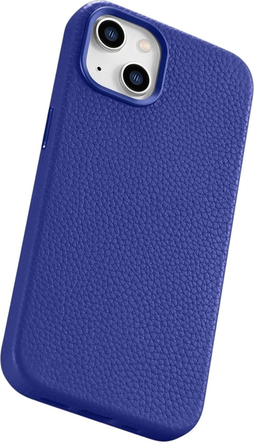 Etui iCarer Litchi Premium Leather Magsafe Back Case do Apple iPhone 14 Dark Blue (WMI14220709-DB) - obraz 9