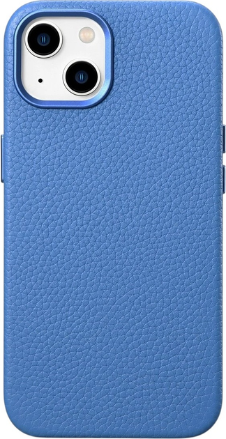 Etui iCarer Litchi Premium Leather Magsafe Back Case do Apple iPhone 14 Light Blue (WMI14220709-LB) - obraz 1