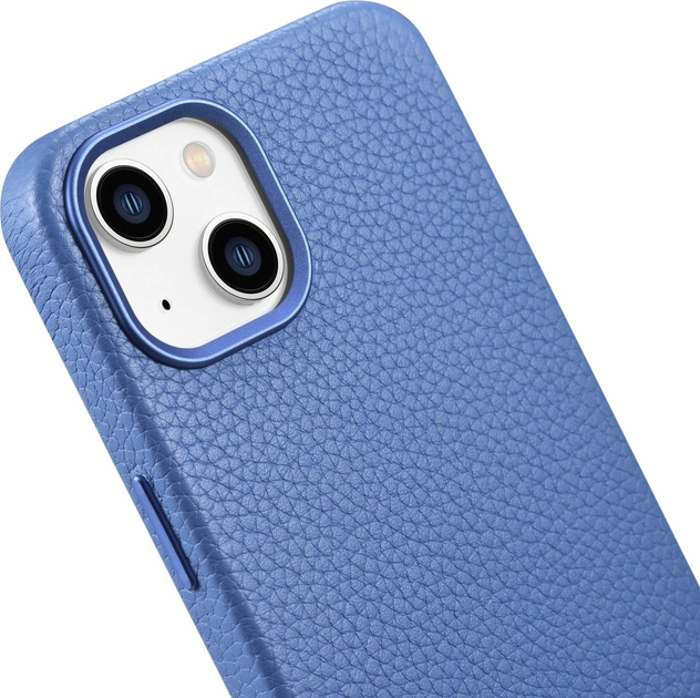 Etui iCarer Litchi Premium Leather Magsafe Back Case do Apple iPhone 14 Light Blue (WMI14220709-LB) - obraz 8