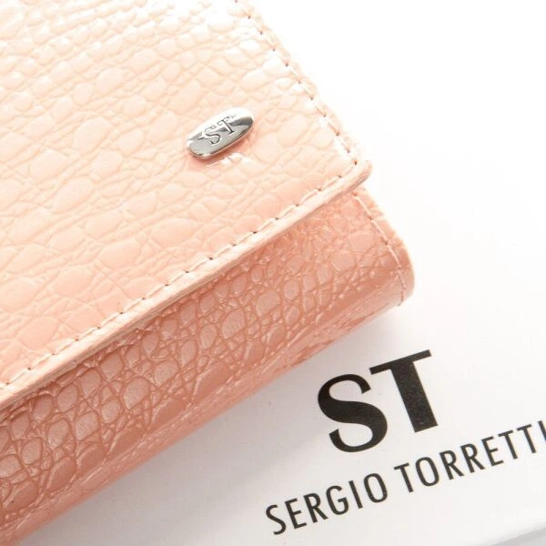 Женский лакированный кошелек из кожи LR SERGIO TORRETTI W1-V pink - изображение 2