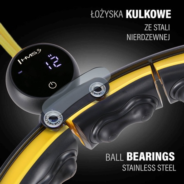 Hula-Hop z obciążnikiem i magnesem, licznik HHM21 HMS czarno-żółte (5907695558449) - obraz 10