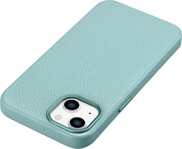Etui iCarer Litchi Premium Leather Magsafe Back Case do Apple iPhone 14 Green (WMI14220709-GN) - obraz 6
