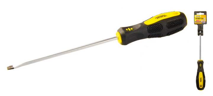Отвёртка шлицевая MASTERTOOL SL5х150 мм ручка с TPR покрытием 48-5515 - Фото 1 Отвёртка шлицевая MASTERTOOL SL5х150 мм ручка с TPR покрытием 48-5515 - изображение 1